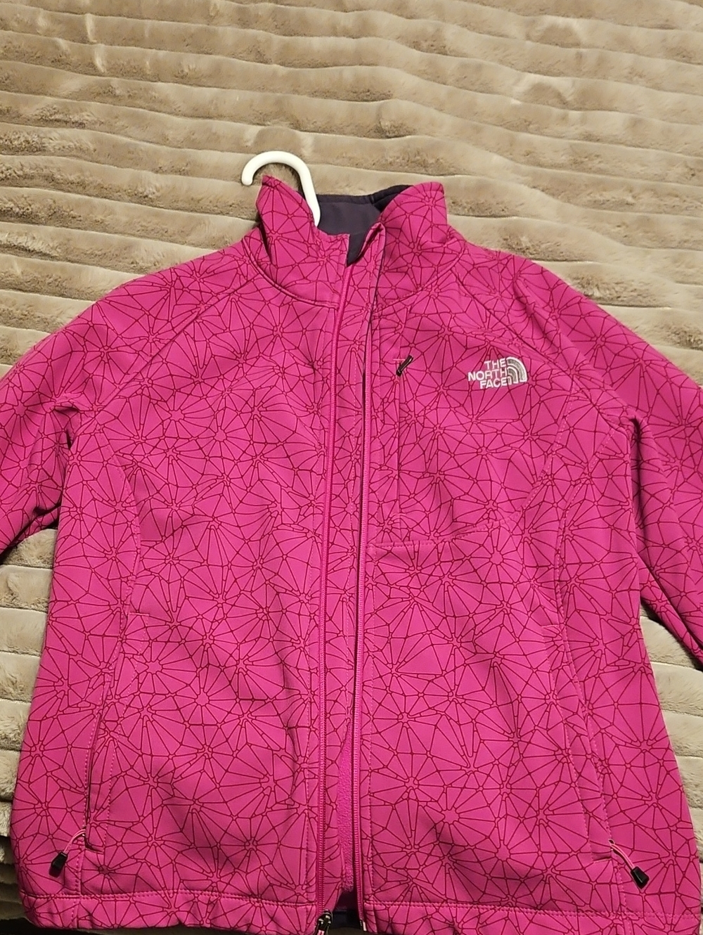 The North Face Magenta Geometric Print Jacket